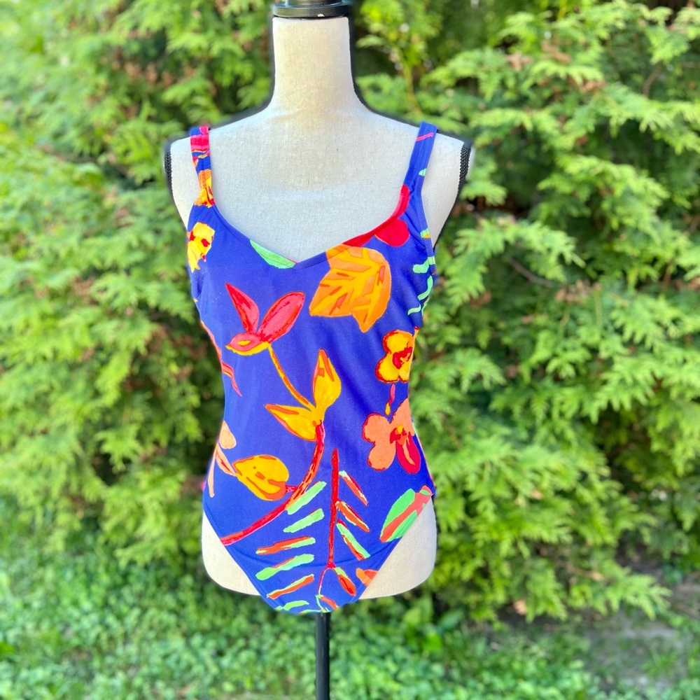 Vintage bright floral swimsuit